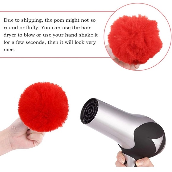 Faux Rabbit Fur Pompom BUBBLEGUM PINK Keychain Metal keyring Bag Accessory - Picture 8 of 8